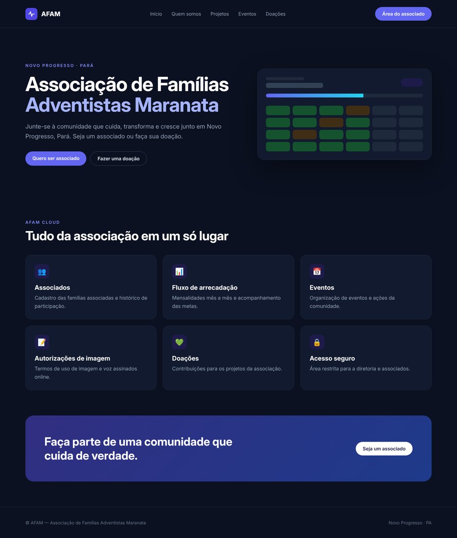 Prévia do site AFAM — Associação de Famílias Adventistas Maranata
