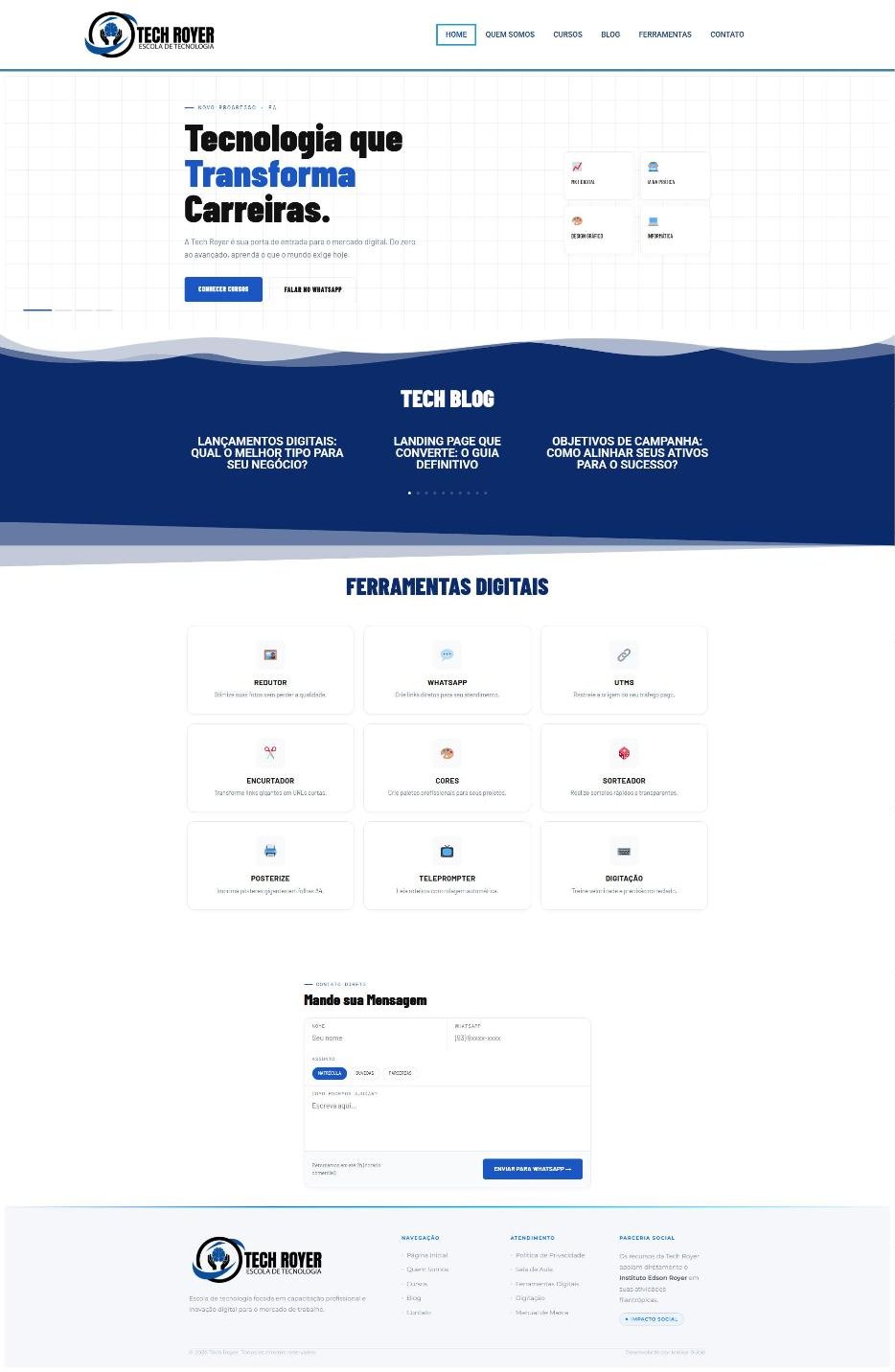 Prévia do site Escola Tech Royer